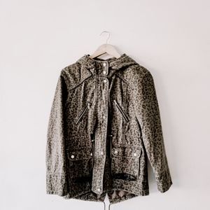 Green Leopard Utility Jacket